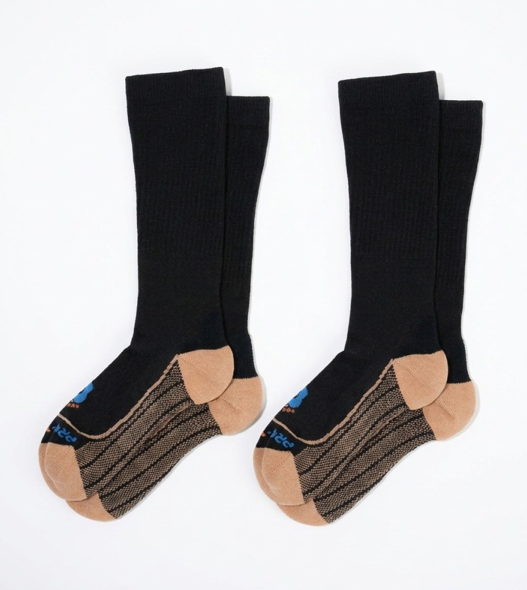 Over The Calf Compression Socks - Black - 2 Pair Pack