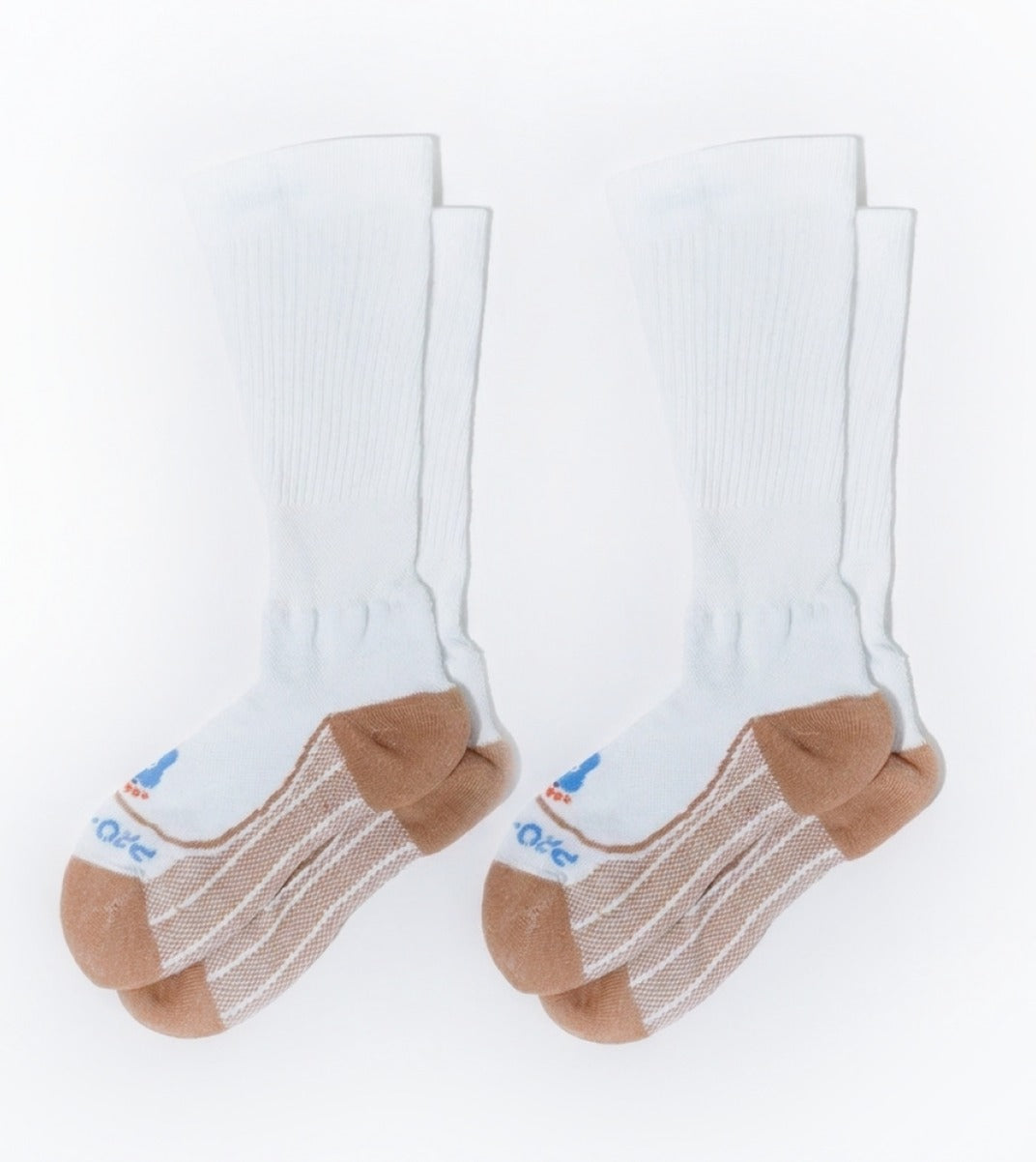 Over The Calf Compression Socks - White - 2 Pair Pack