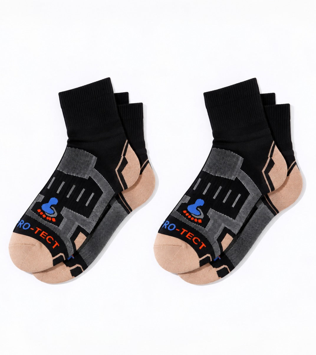 Quarter Cut Hiking Socks (Men) - Black/Natural - 2 Pair Pack