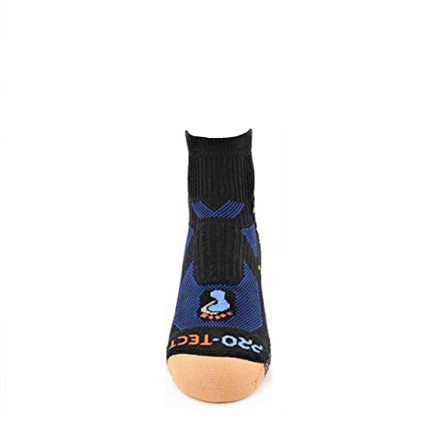 black quarter cut copper athletic socks with accents
