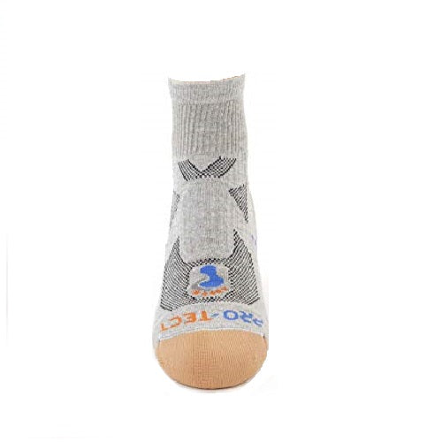 grey heather quarter cut copper athletic socks with accents