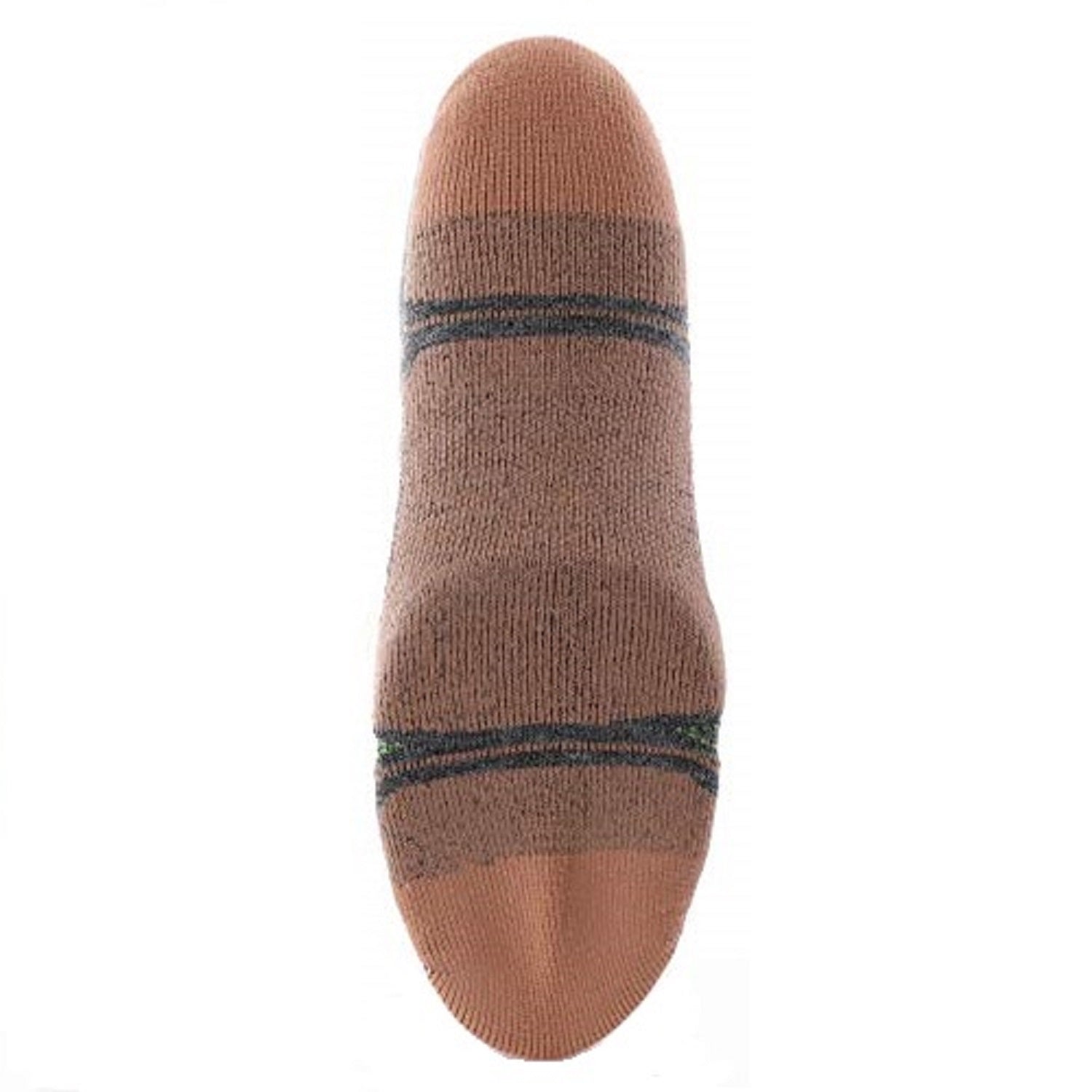 grey quarter cut merino wool copper hiking socks with lime accents