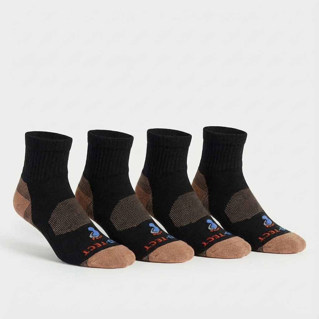 Black Quarter Cut Copper Diabetic Socks