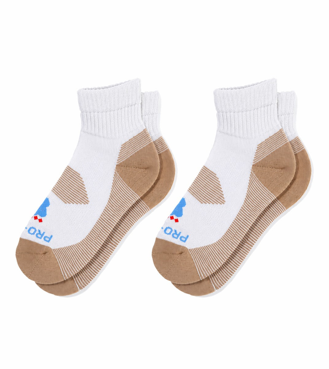 Quarter Cut Diabetic Socks - 2 Pair Pack - White - 2 Pair Pack