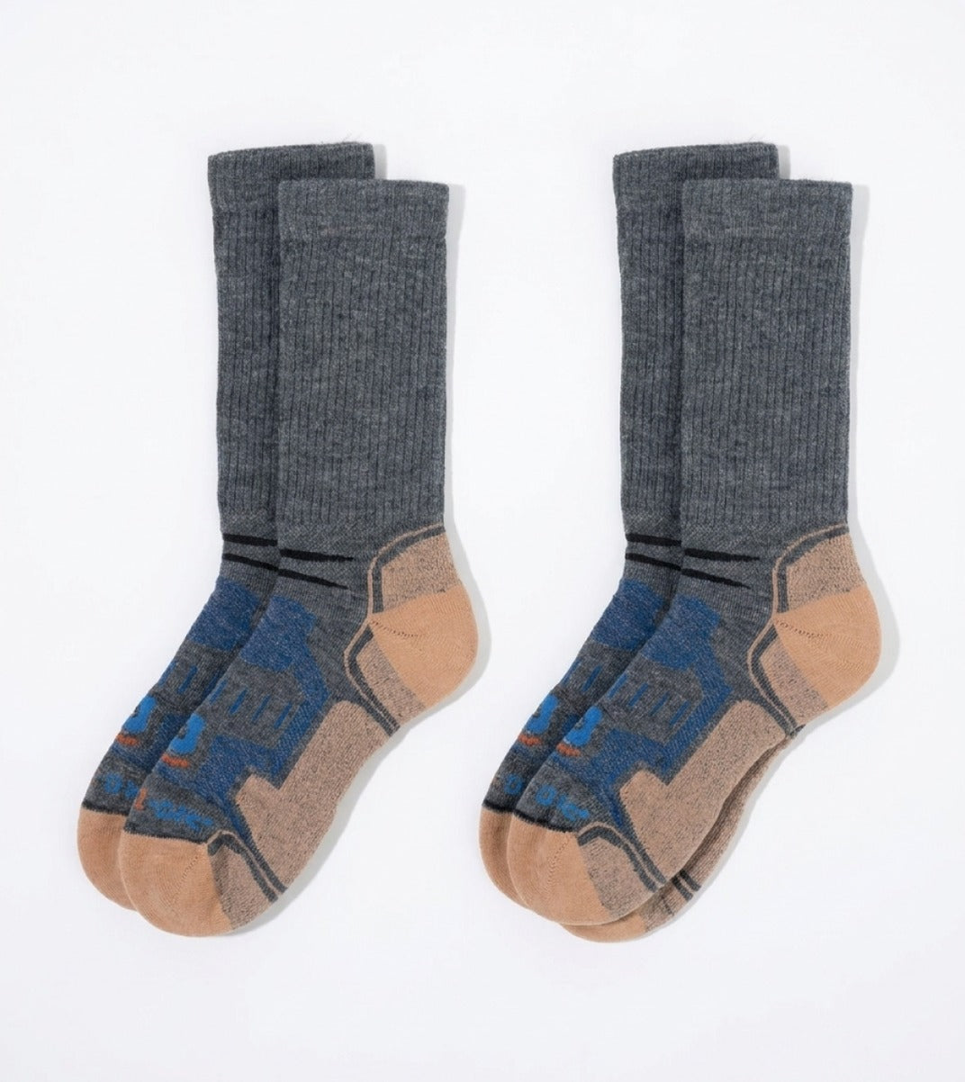 Crew Cut Hiking Sock (Men) - Grey/Royal - 2 Pair Pack