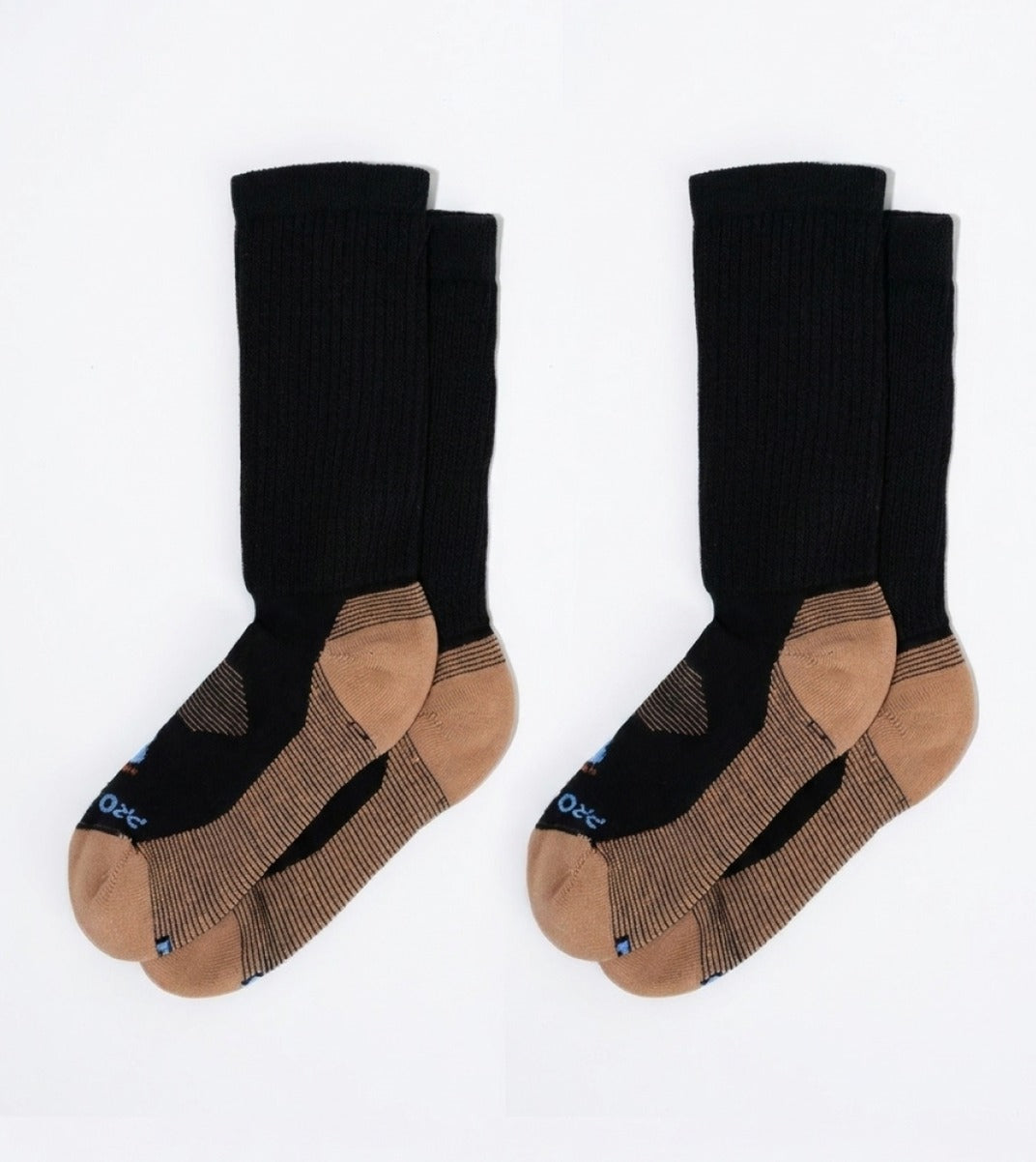 Crew Cut Diabetic Socks - 2 Pair Pack - Black - 2 Pair Pack