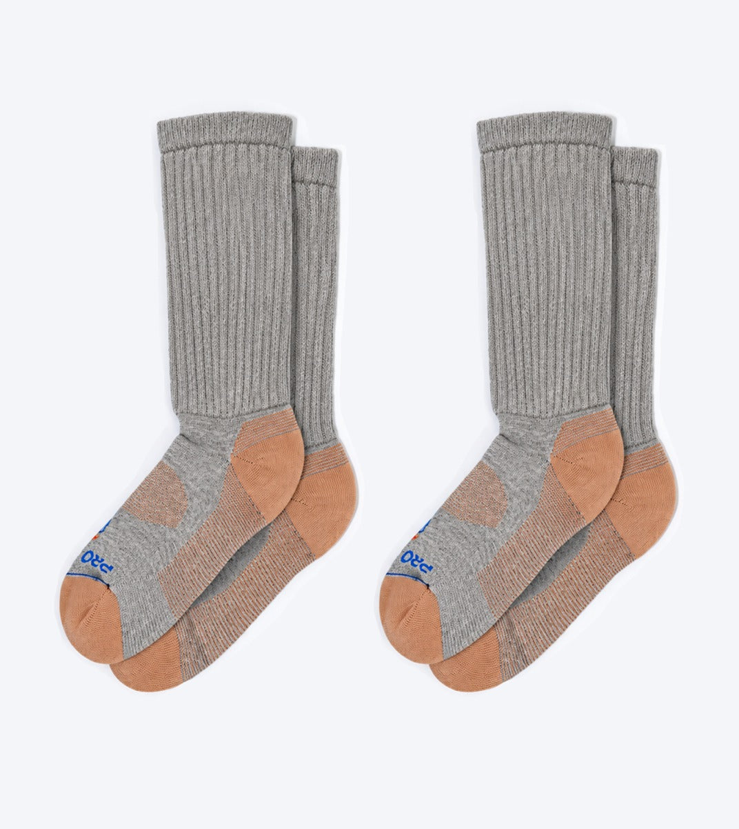 Crew Cut Diabetic Socks - 2 Pair Pack - Grey Heather - 2 Pair Pack