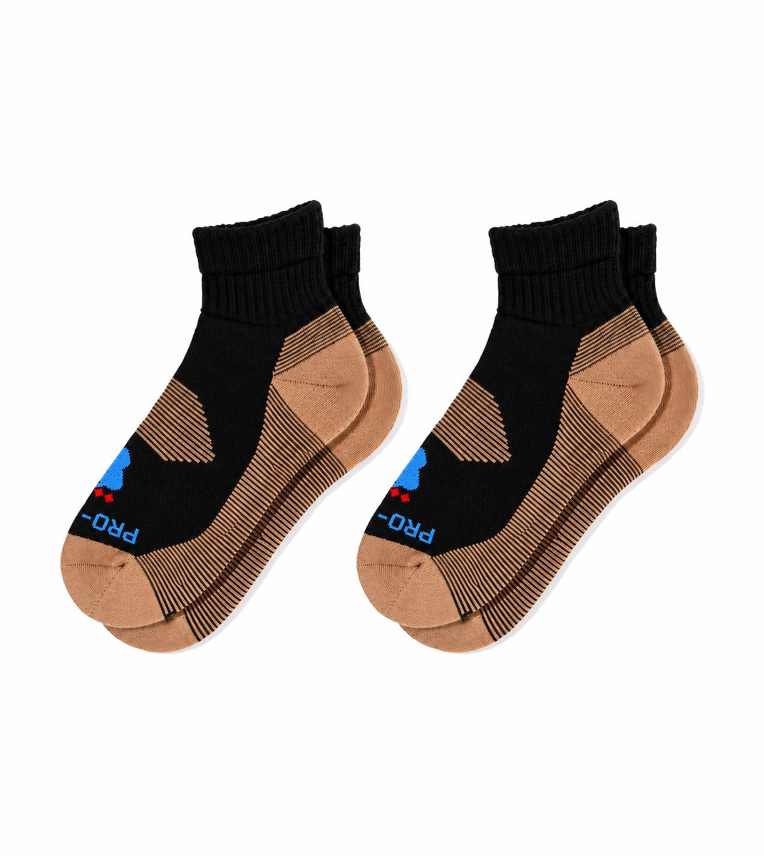 Quarter Cut Diabetic Socks - 2 Pair Pack - Black - 2 Pair Pack