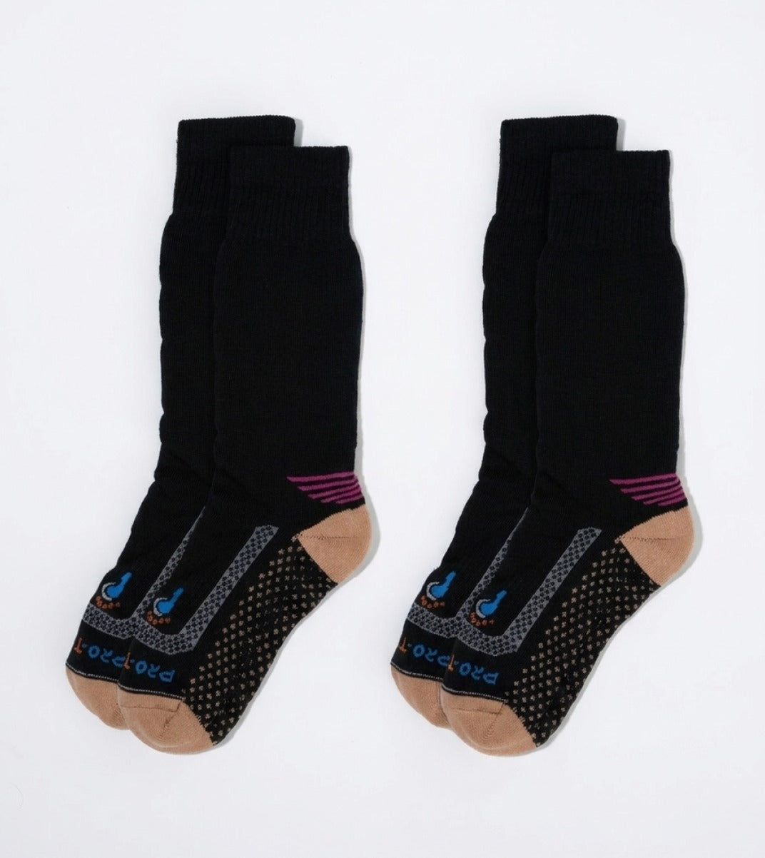 Over the Calf Cold Weather Sock (Women) - Black/Rose - 2 Pair Pack