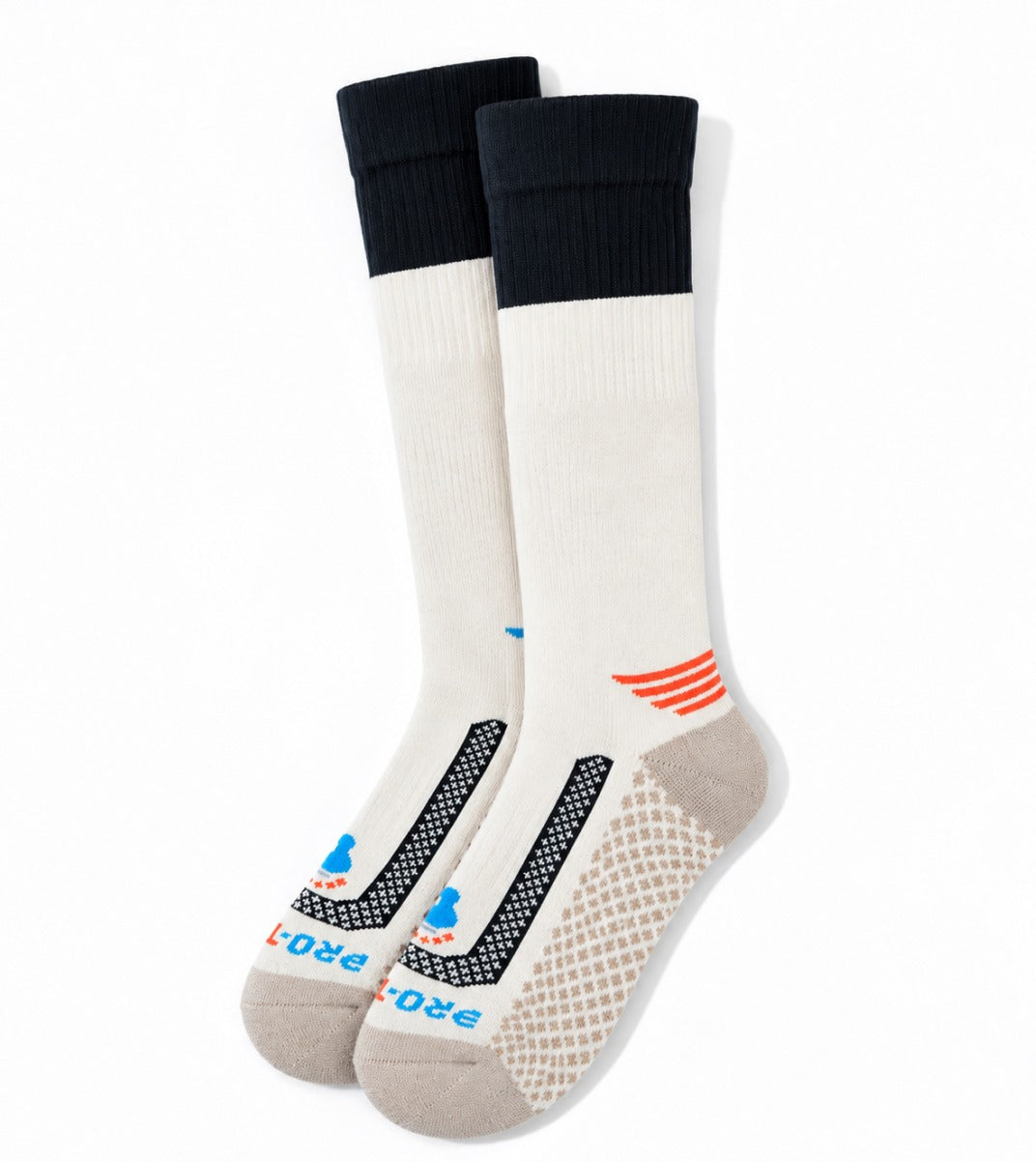 Over The Calf Merino Wool Socks (Men) - Natural/Black - 1 Pair Pack