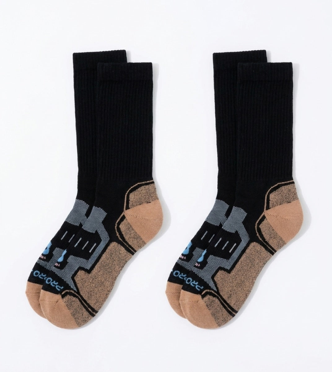 Crew Cut Hiking Sock (Men) - Black/Natural - 2 Pair Pack