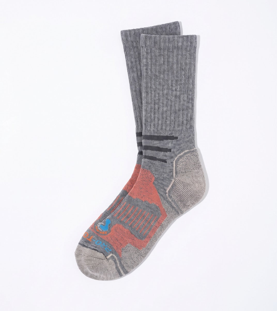 Crew Cut Hiking Sock (Men) - Grey/Orange - 1 Pair Pack