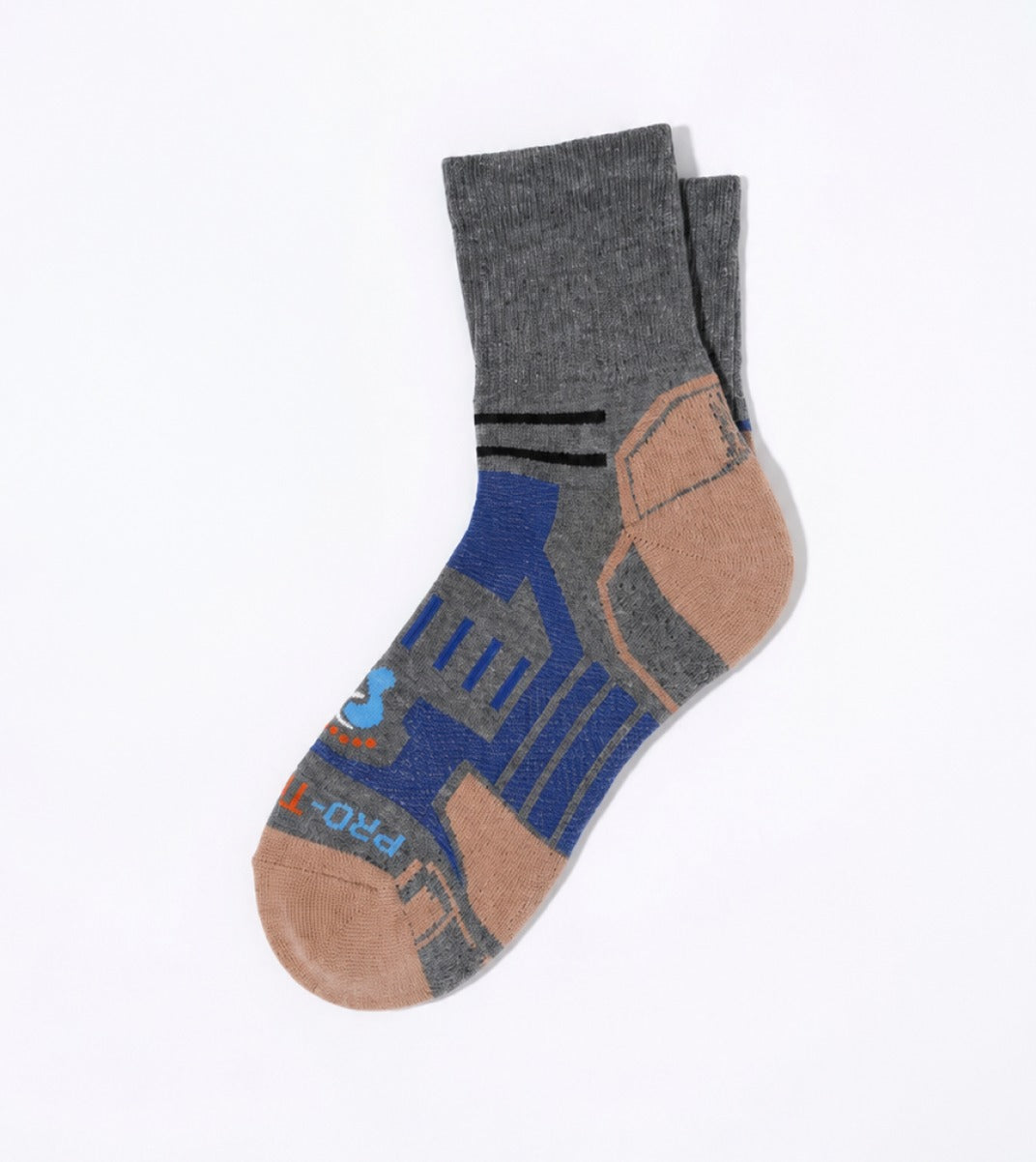 Quarter Cut Hiking Socks (Men) - Grey/Blue - 1 Pair Pack