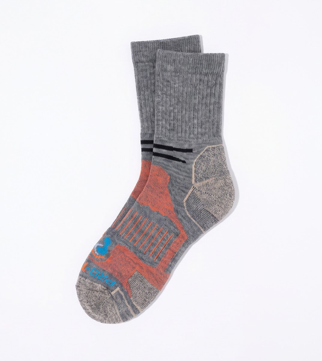 Quarter Cut Hiking Socks (Men) - Grey/Orange - 1 Pair Pack