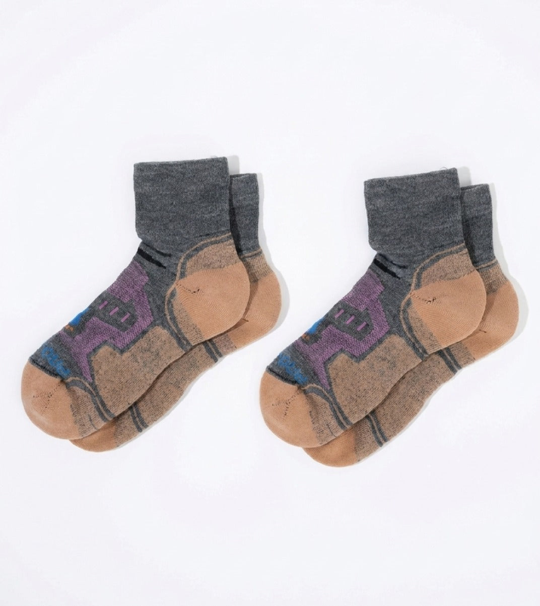 Quarter Cut Hiking Sock (Women) - Grey/Pink - 2 Pair Pack