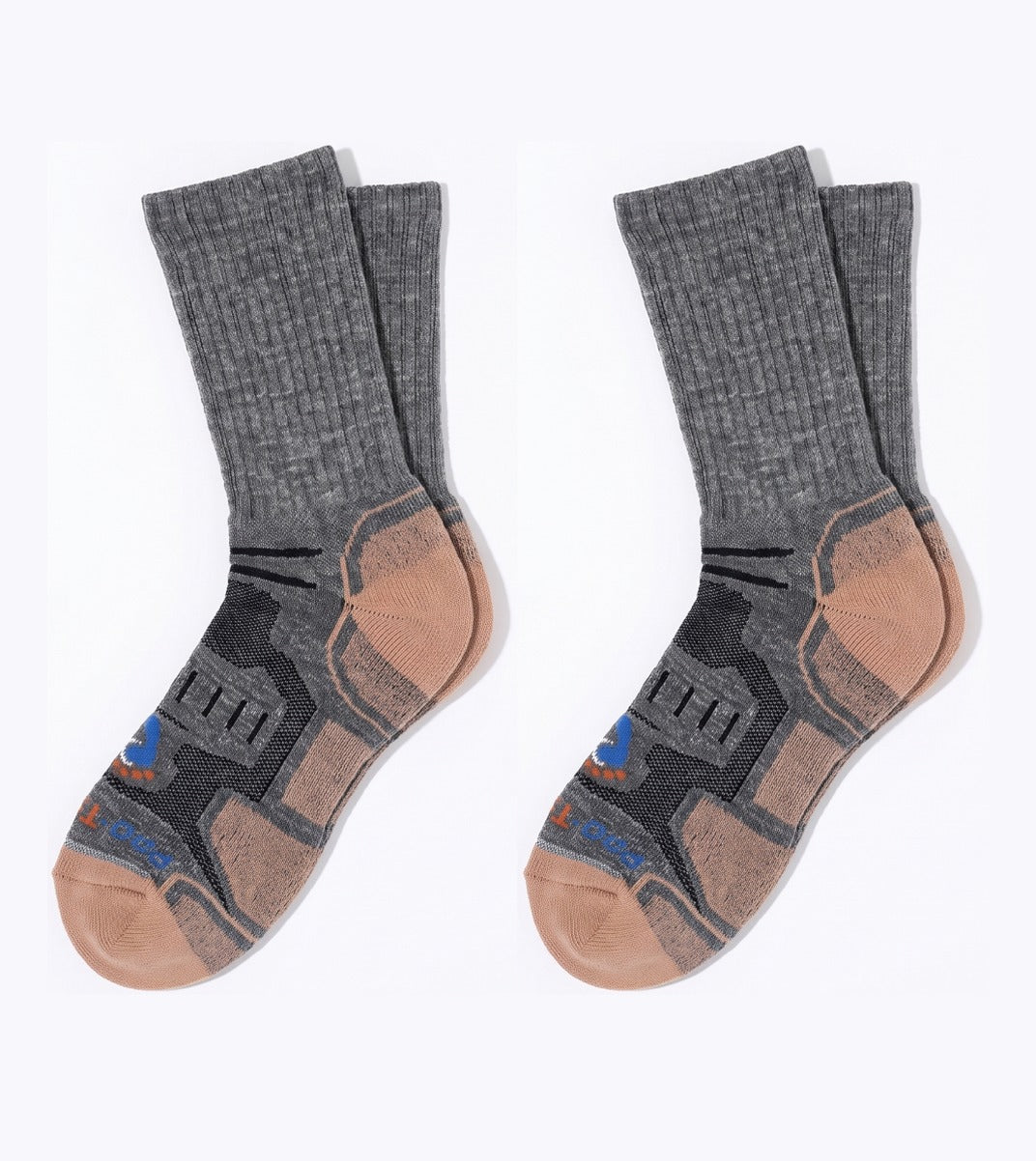 Quarter Cut Hiking Socks (Men) - Grey/Black - 2 Pair Pack