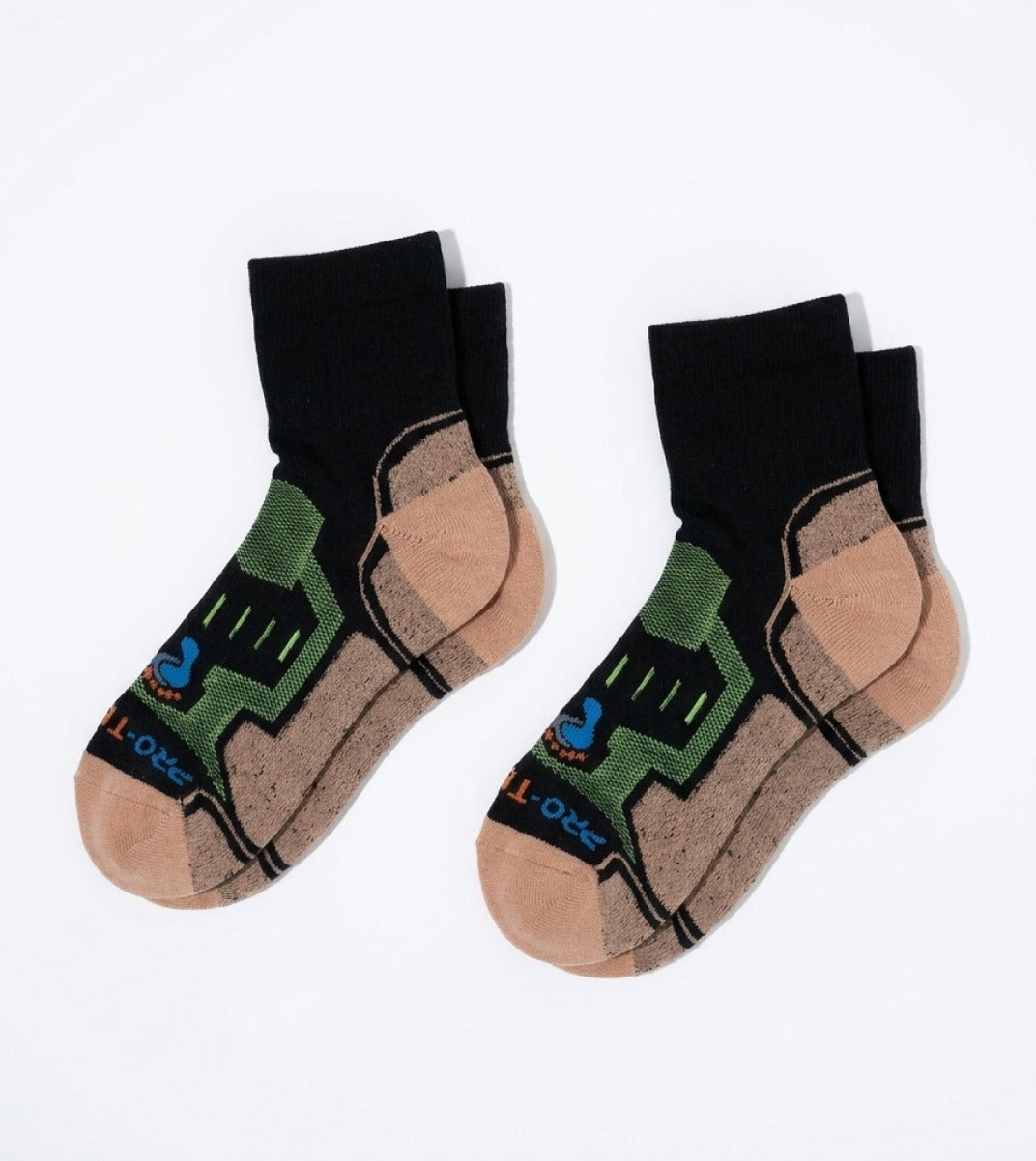 Quarter Cut Hiking Socks (Men) - Black/Yellow - 2 Pair Pack